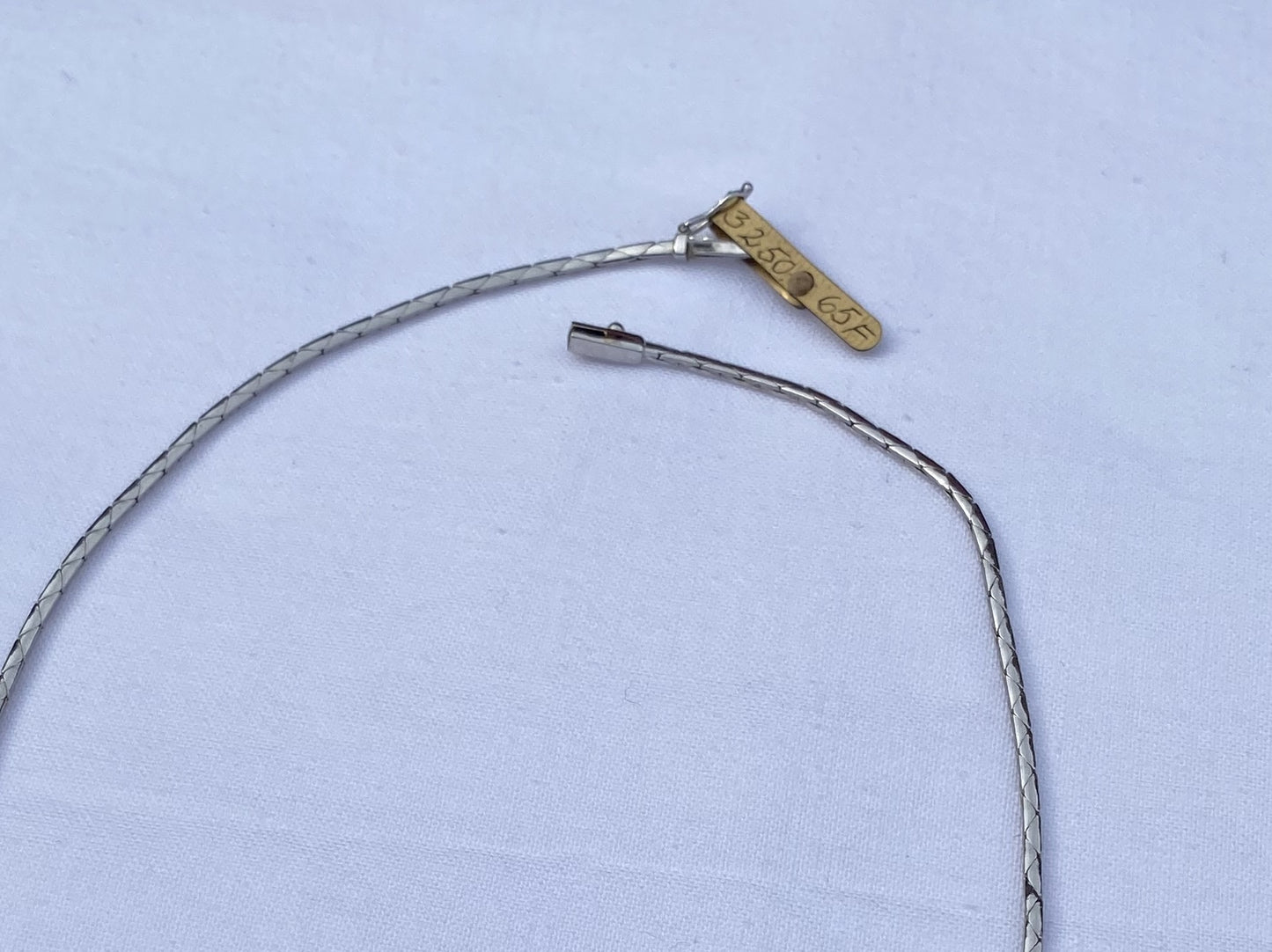 Necklace with Sapphires and Diamonds, 18K White Gold from the 1970s, Top Condition