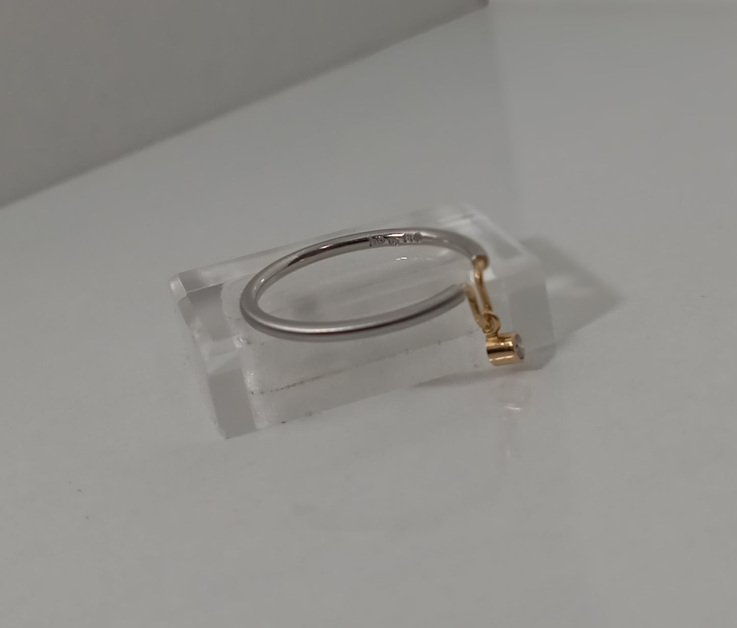 Vintage Platinum and Gold Ring combined with a Diamond from 1987