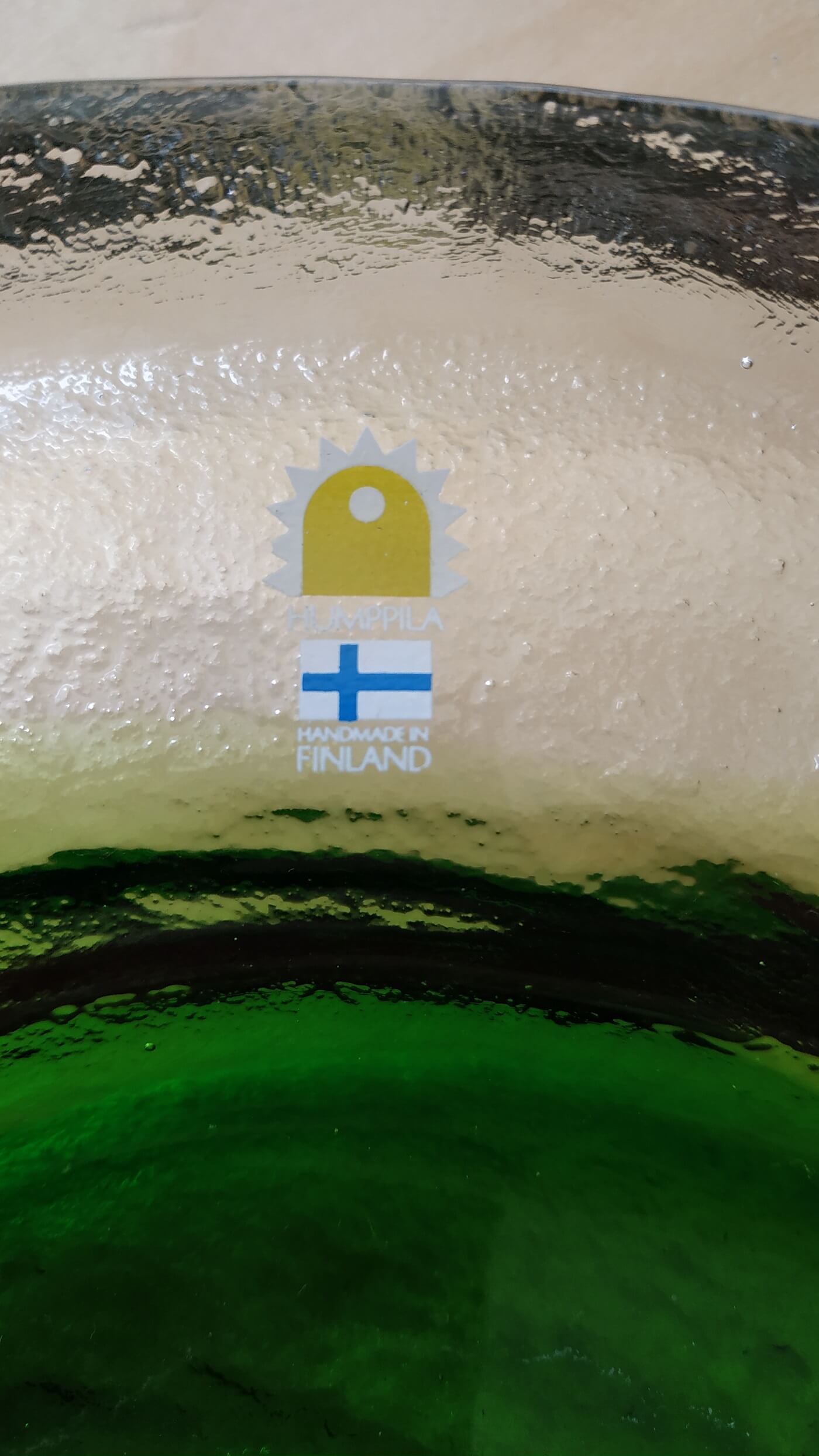 Vintage Humppila Finland Design Art Glass Bowl - Manufactured by Humppila in Finland in the 1970s