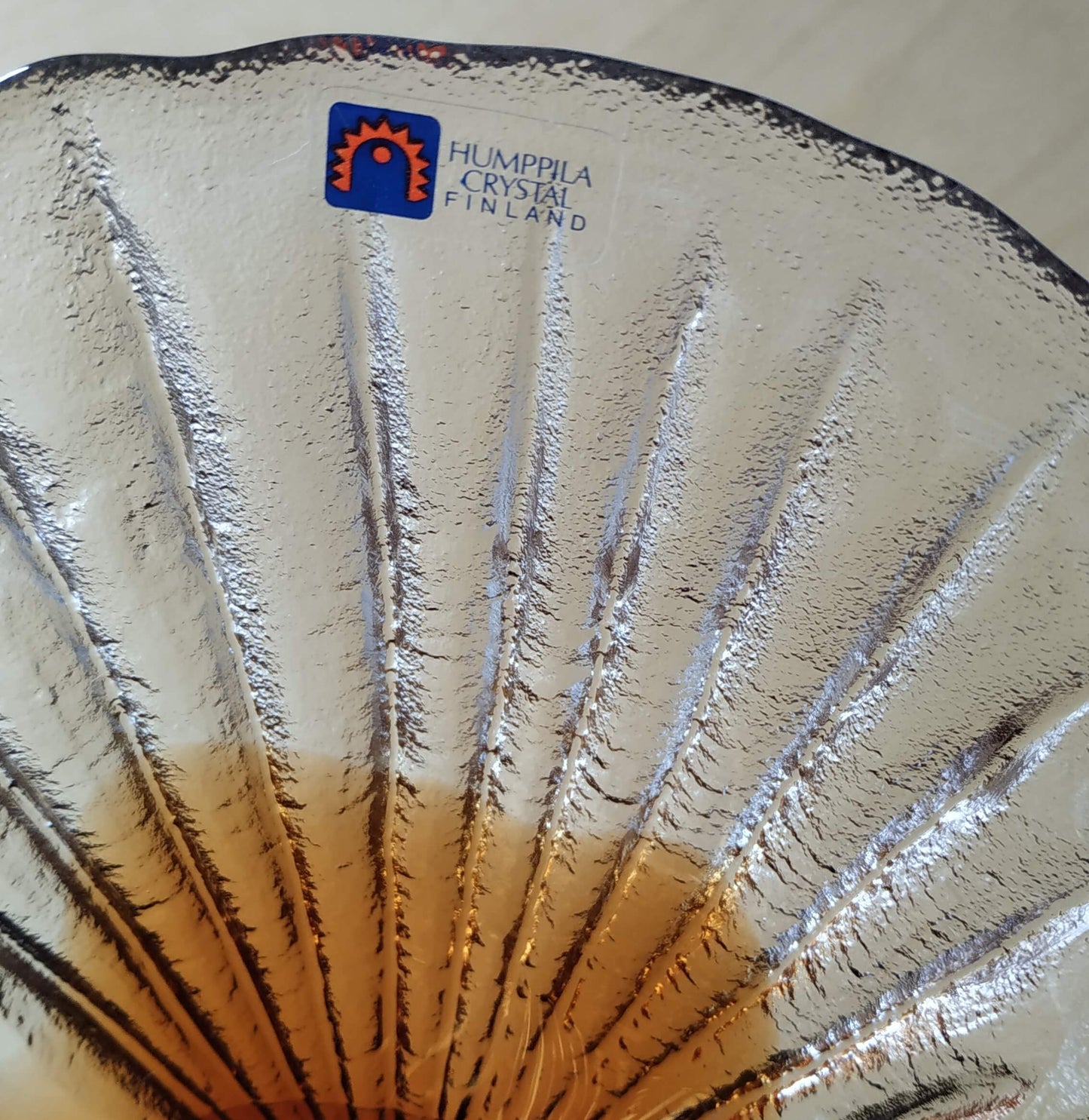 Beautiful Big Glass Bowl by Humppila Crystal Finland - Vintage from the early 1980s