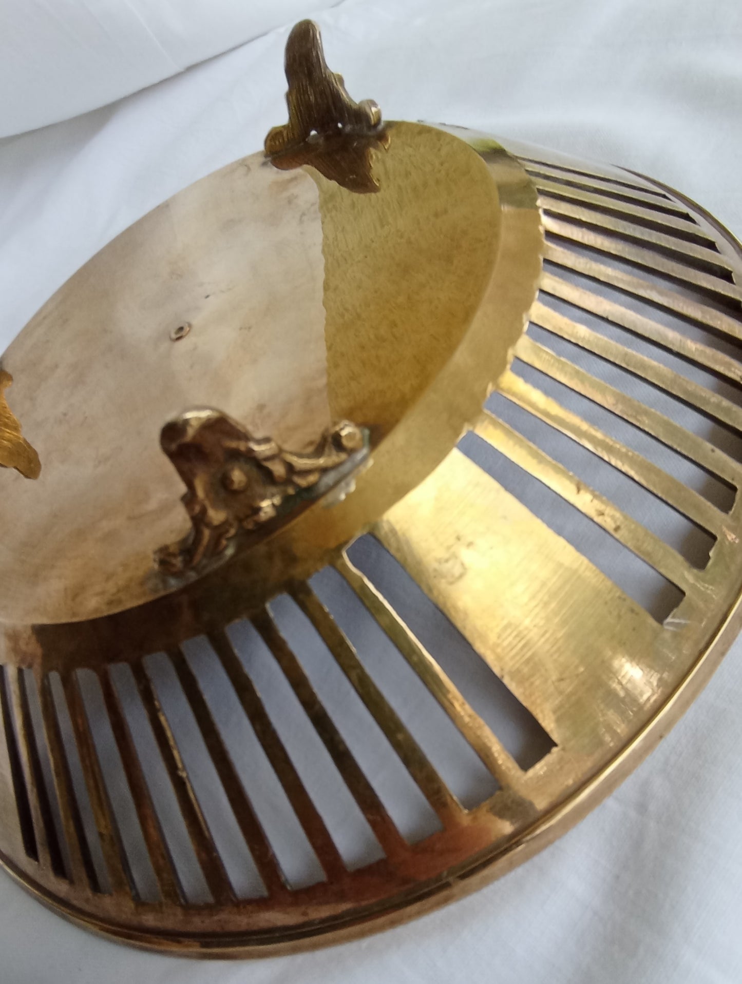 Indian Enameled Brass Bowl for Sacrificial Offerings - Vintage Cloisonné Bowl